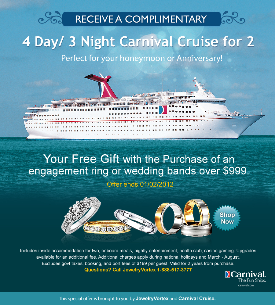 Free Carnival Cruise Offer at JewelryVortex