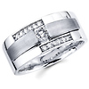 14K White Gold Designer Diamond Wedding Band