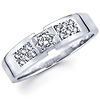 14K White Gold Round Diamond Men's Wedding Band