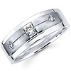Three Diamond 14K White Gold Wedding Band