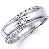 Designer 14K White Gold Round Diamond Wedding Band