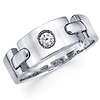 Diamond 14K White Gold Link Design Wedding Band