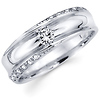 Designer 14K White Gold Round Diamond Wedding Band