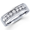Round Diamond 14K Milgrain Edge Channel Set Wedding Ring