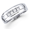 4 Princess Diamond 14K White Gold Wedding Ring
