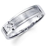 Starburst Setting 14K White Gold Diamond Wedding Band