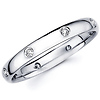 14K White Gold 0.15ctw Round Diamond Bezel Set Band