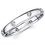 14K White Gold 0.15ctw Round Diamond Bezel Set Band