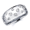 Round Diamond Bezel Set 14K White Gold Wedding Band