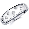 Stagger Diamond Bezel Set 14K White  Gold Wedding Band
