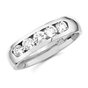 Diamond 5 Stone Channel Set 14K White Gold Wedding Band