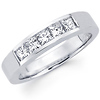 Princess Diamond Five Stone Channel Set Wedding Band