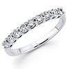 Nine Diamond Prong Set 14K White Gold Wedding Band