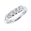 14K White Gold Round Diamond 5 Stones Shared Prong Band (0.68Ct)