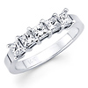 Princess Diamond 14K White Gold Five Stone Wedding Band