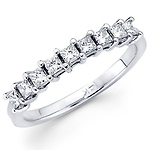 14K White Gold Princess Cut Prong Set Diamond Ring