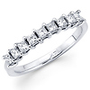 Princess Cut Diamond 14K Gold 9 Stone Wedding Ring (0.92Ct)