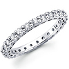 14K White Gold Shared Prong Round Diamond Eternity Band (0.96-1.08 ctw)