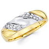 14K Two Tone Men's Diamond Wedding Band