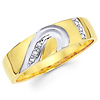 Curve Design 14K Two Tone Men's Wedding Band