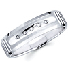 Diamond 14K White Gold Men's Wedding Band