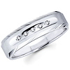 Textured Edge 14K White Gold Diamond Men's Wedding Ring