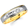 Textured Two Tone Round Diamond 14K Wedding Band