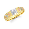 Ladies 14K Tri Color 14K Gold Wedding Band