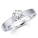 Round Diamond 14K White Gold Engagement Ring