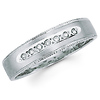 Milgrain Edge 14K White Gold Ladies Diamond Wedding Band