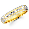 Textured Leaf Pattern 14K Two Tone Diamond Wedding Ring