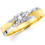 14K Yellow & White Gold Diamond Engagement Ring