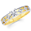 14K Diamond-Patterned Brilliant Cut Engagement Ring