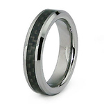 Tungsten Carbide 5mm Carbon Fiber Inlay Ring