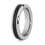 Carbon Fiber 5mm Beveled Edge Inlay Tungsten Ring