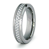 5mm White Carbon Fiber Inlay Beveled Edge Tungsten Ring
