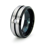 CZ Black Titanium 8mm Wedding Band