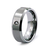 Round Diamond Bezel Tungsten Carbide Wedding Ring