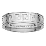 6mm Greek Key Comfort Fit Benchmark Ring