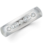 14kt White Gold Channel Diamond Comfort Fit Ring (0.42ctw)