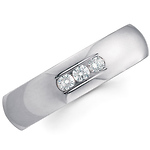 6mm Tri Diamond Comfort Fit Benchmark Band (0.18ctw)