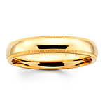 4mm Benchmark Yellow Gold Comfort Fit Milgrain Band