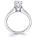 14K White Gold Contour Solitaire Round Diamond Engagement Ring (0.20 - 1.50 ct)