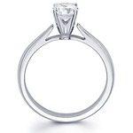 14K White Gold Tapered Design Solitaire Round Diamond Engagement Ring (0.20 - 1.50 ctw)