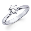 14K White Gold Round Cut Diamond Solitaire Ring