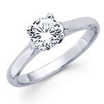 White Gold Solitaire Round Cut Diamond Ring