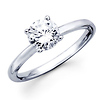 14K White Gold Round Diamond Solitaire Rings
