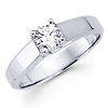 14K White Gold Round Diamond Solitaire Rings