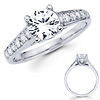 Classic 14K White Gold Cross Prong Diamond Engagement Ring (0.75-1.5 ct)