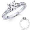 Classic 14K White Gold Cathedral Round Diamond Engagement Ring (0.75-1.5 ct)